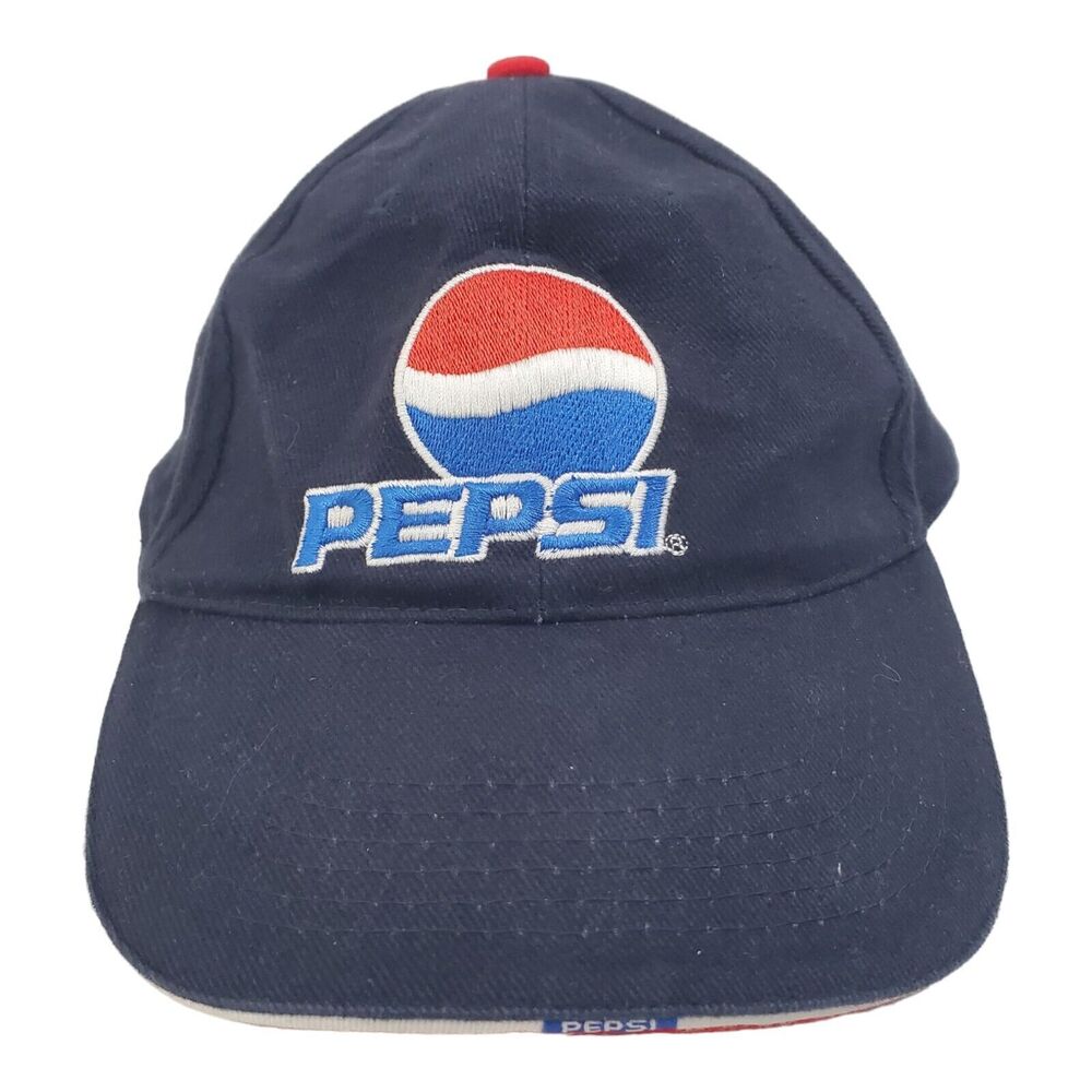 PEPSI Hat Cap Adult Blue Embroidered Retro Logo Strapback Soda Soft Drink